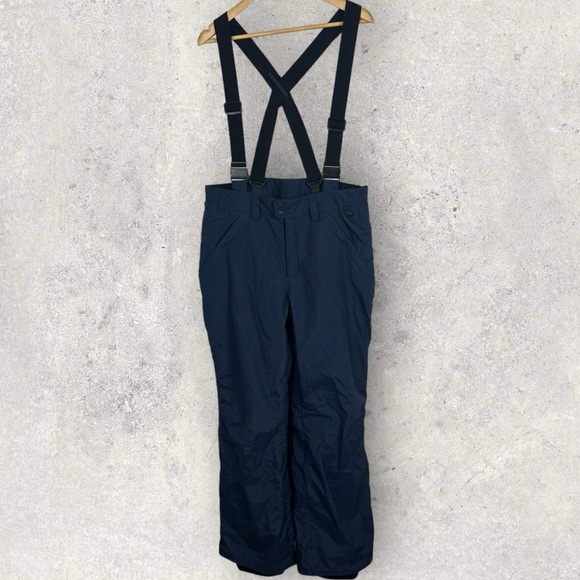 Columbia Navy Blue Bib Snowpants Ski Snow Pants Womens Large Insulated Suspender - Picture 14 of 14